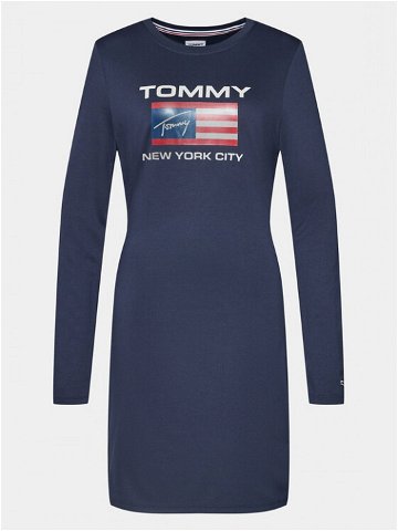 Tommy Jeans Každodenní šaty DW0DW15889 Tmavomodrá Slim Fit