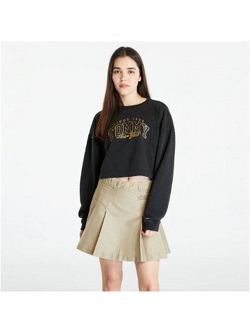 Tommy Jeans Crop Luxe Varsity Sweatshirt Black