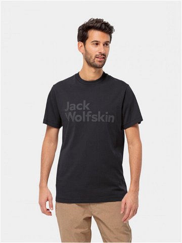 Jack Wolfskin T-Shirt Essential Logo T 1809591 Černá Regular Fit