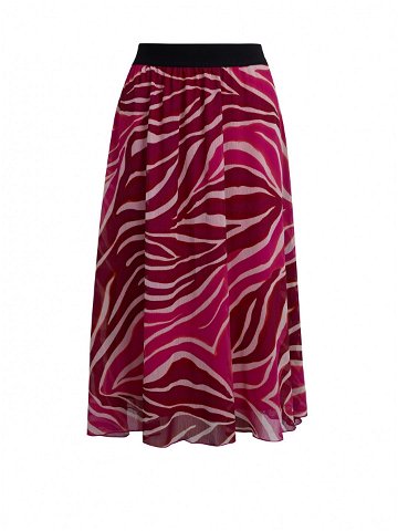 Růžovo-vínová dámská vzorovaná midi sukně ORSAY
