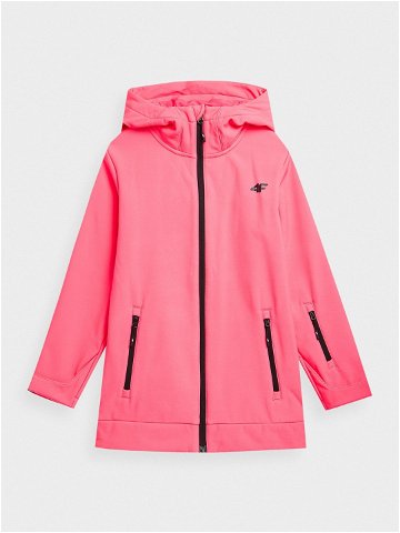 Dívčí softshellová větruodolná lyžařská bunda membrána 5000 – růžová