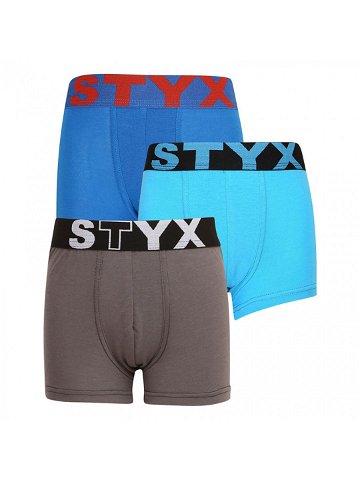 3PACK dětské boxerky Styx sportovní guma vícebarevné 3GJ10379 4-5 let
