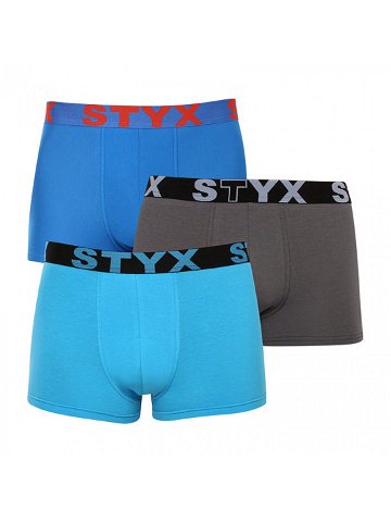 3PACK pánské boxerky Styx sportovní guma nadrozměr vícebarevné 3R10379 3XL