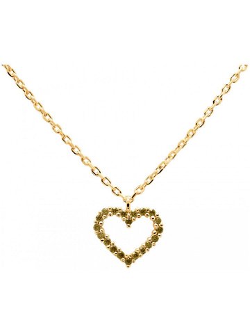 PDPAOLA Něžný pozlacený náhrdelník se srdíčkem Olive Heart Gold CO01-223-U řetízek přívěsek