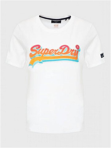 Superdry T-Shirt Vintage Vl Seasonal W1010790A Bílá Regular Fit