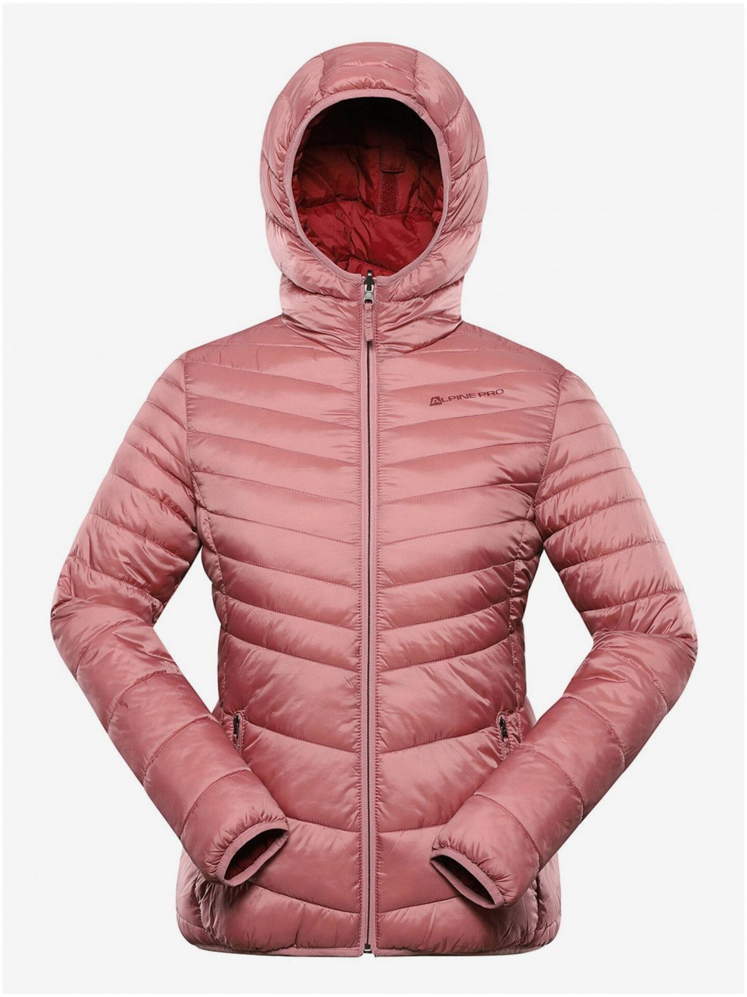 Růžová dámská oboustranná zimní prošívaná bunda ALPINE PRO EROMA