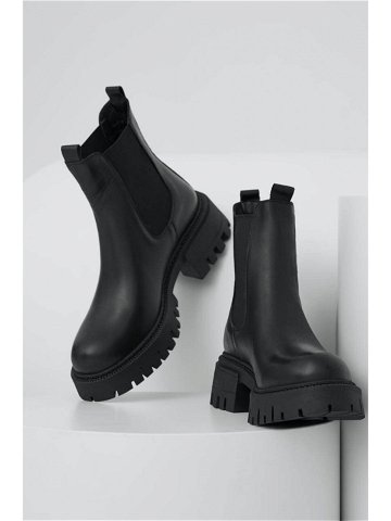Kožené kotníkové boty Answear Lab X limited collection NO SHAME dámské černá barva na platformě