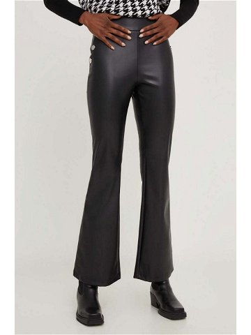 Kalhoty Answear Lab X limited collection NO SHAME dámské černá barva zvony high waist