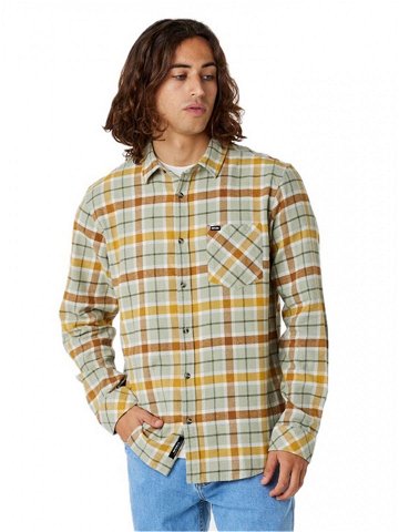 Rip curl pánská košile Checked In Flannel Sage Hnědá Velikost XL 100 bavlna