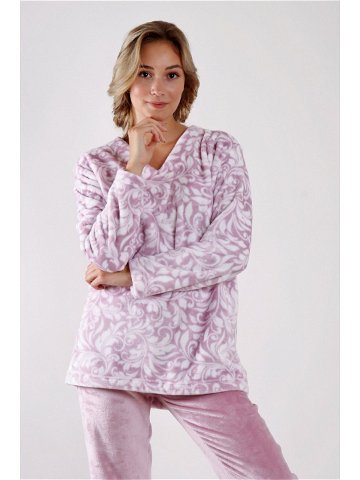 Dámské teplé pyžamo Flora 64569102 – Vestis XXL fialovo -bílá