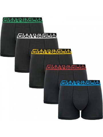 5PACK pánské boxerky Gianvaglia černé GVG-5008 XL