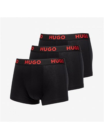 Hugo Boss Logo-Waistband Stretch Trunks 3-Pack Black
