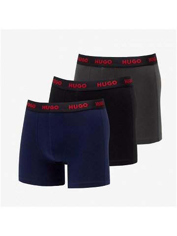 Hugo Boss Logo-Waistband Boxer Briefs 3-Pack Dark Grey Navy Black