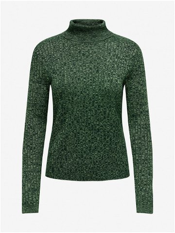 Zelený dámský žíhaný svetr s rolákem JDY Novalee