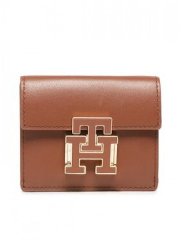 Tommy Hilfiger Malá dámská peněženka Push Lock Leather Wallet AW0AW14344 Hnědá