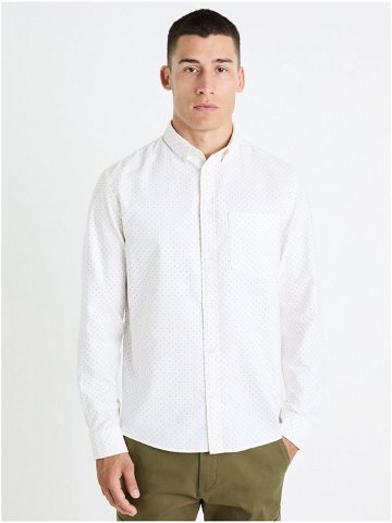 Bílá pánská vzorovaná košile Celio Faxfoprint