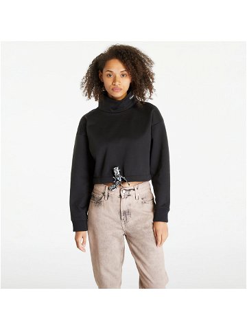Calvin Klein Jeans Cropped Logo Tape Sweatshirt Black