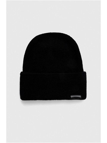 Čepice Calvin Klein černá barva z tenké pleteniny