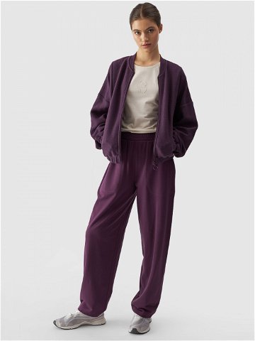 Dámské tepláky s širokými nohavicemi – fialové