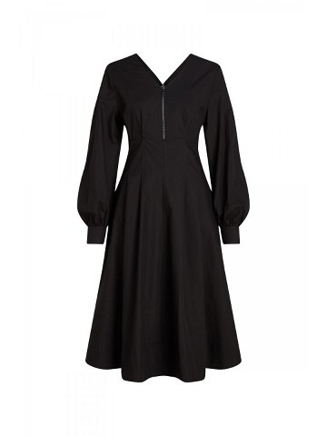 Šaty karl lagerfeld zip front shirt dress černá 46