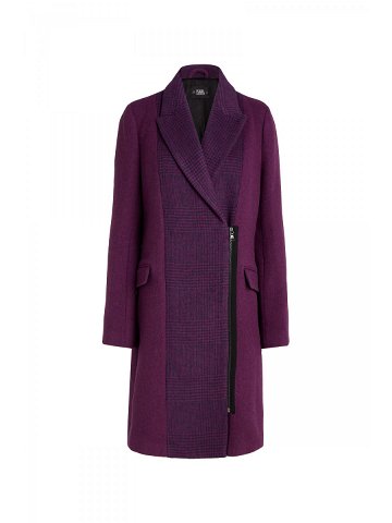 Kabát karl lagerfeld contrast panel zip coat fialová 44
