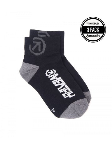 Meatfly ponožky Bike Middle Socks – Triple pack A Black Černá Velikost L