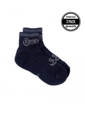 Meatfly ponožky Logo Middle Socks – Triple pack C Black Černá Velikost L