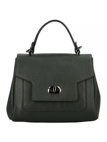 Dámská kožená kabelka do ruky tmavě zelená – Delami Riley