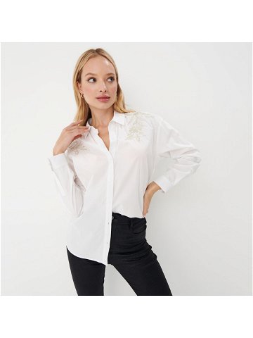 Mohito – Košile s vysokým podílem bavlny a aplikací – Černý