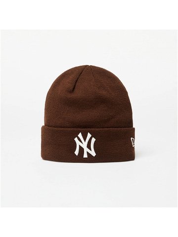 New Era New York Yankees League Essential Cuff Knit Beanie Hat Nfl Brown Suede Off White