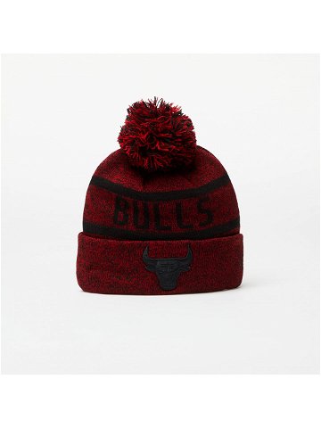 New Era Chicago Bulls Jake Bobble Knit Beanie Hat Cardinal Black