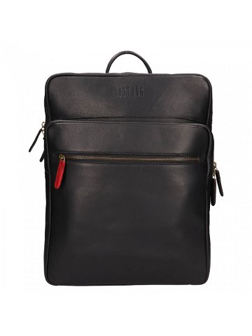 Kožený batoh na notebook Mustang Sevila – černá