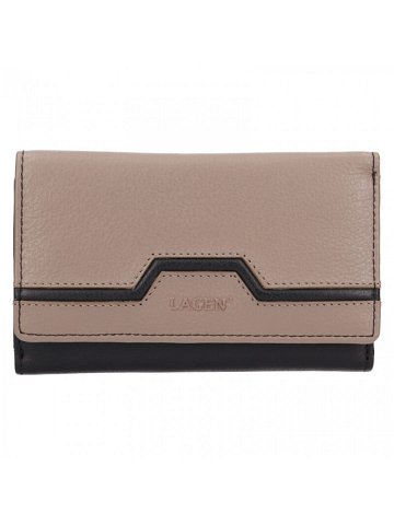 Dámská kožená peněženka Lagen Madrea – béžovo-černá