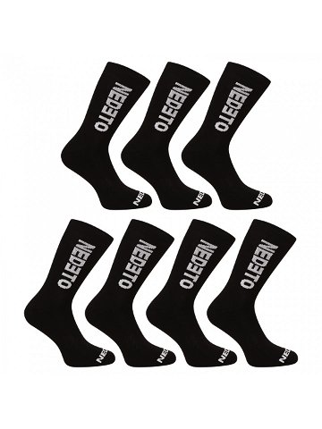 7PACK ponožky Nedeto vysoké černé 7NDTP001-brand L