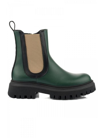 Kotníková obuv marni track sole leather chelsea boots zelená 40