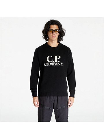 C P Company Lambswool Jacquard Goggle Knit Black