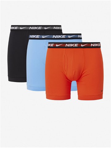Sada tří pánských boxerek v černé světle modré a oranžové barvě Nike