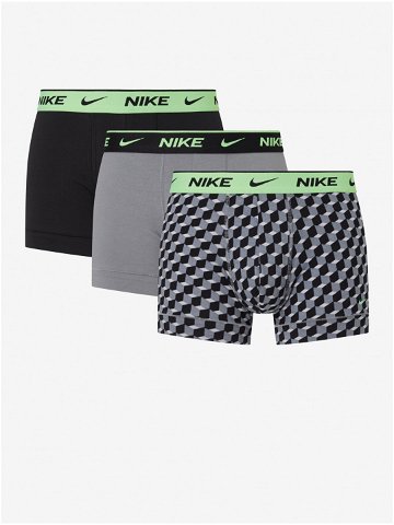 Sada tří pánských boxerek v černé šedé a vzorované barvě Nike
