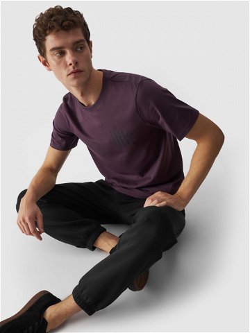 Pánské tričko z organické bavlny s potiskem – fialové