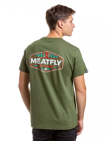 Meatfly pánské tričko Lampy Olive Zelená Velikost XXL 100 bavlna