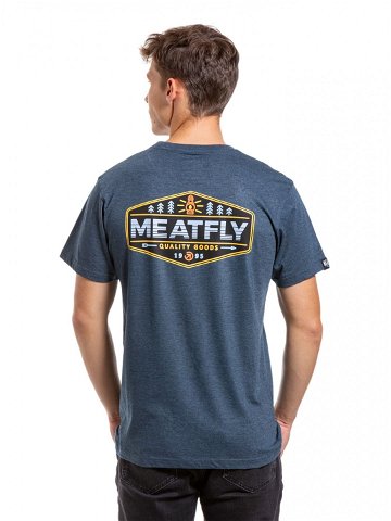 Meatfly pánské tričko Lampy Navy Heather Modrá Velikost XXL 100 bavlna