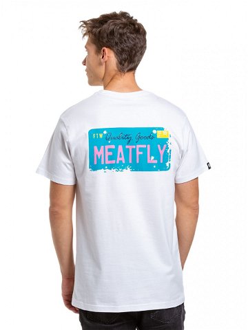 Meatfly pánské tričko Plate White Bílá Velikost XXL