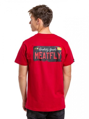 Meatfly pánské tričko Plate Dark Red Červená Velikost XXL
