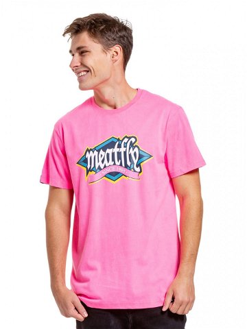 Meatfly pánské tričko Rockit Neon Pink Růžová Velikost XXL