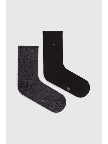 Ponožky Tommy Hilfiger 2-pack dámské černá barva