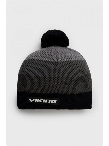 Vlněná čepice Viking Flip šedá barva vlněná 210 23 8909