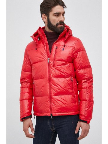 Péřová bunda Polo Ralph Lauren pánská červená barva zimní