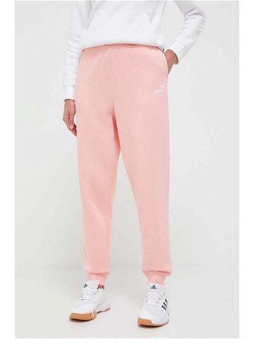 Kalhoty Puma dámské růžová barva hladké