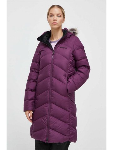 Péřová bunda Marmot Montreaux dámská fialová barva zimní