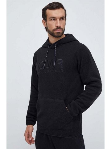 Mikina Colourwear pánská černá barva s kapucí s aplikací